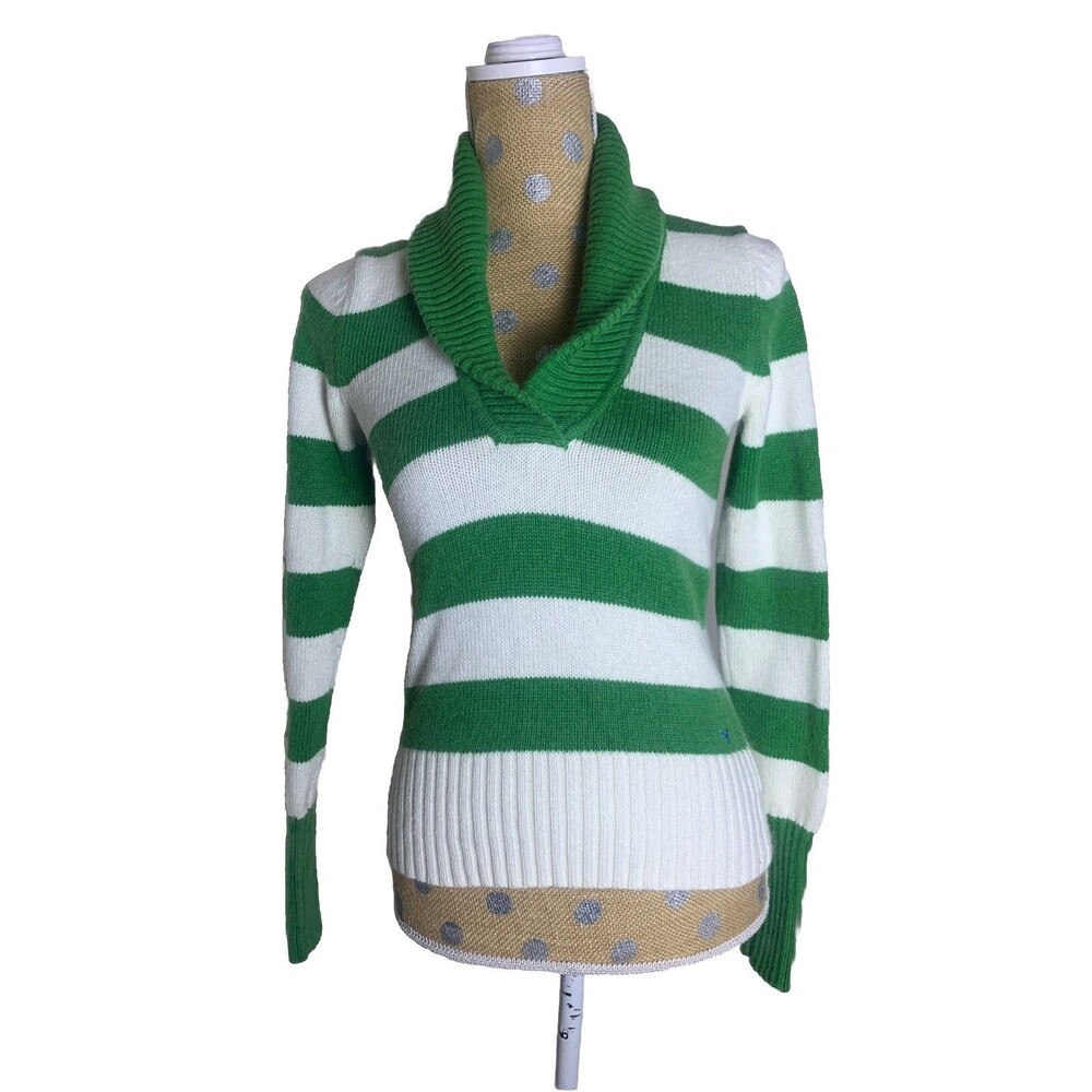 Vtg Y2K American Eagle Out. Juniors Striped Knit Sweater Preppy Thick XS/X